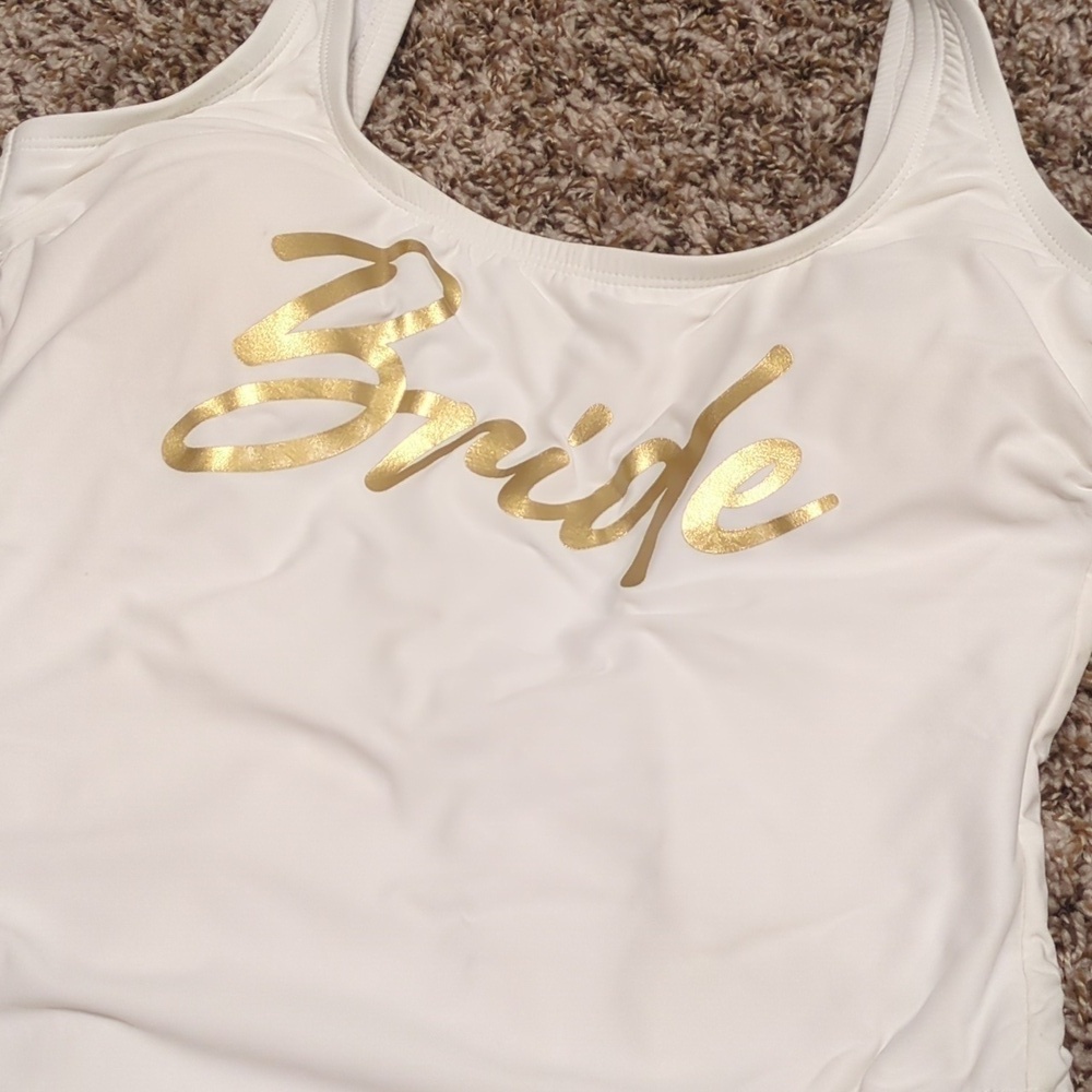 Lulu's Dive Into Romance white bride one piece low scoop back swimsuit - Picture 10 of 15